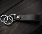 Portachiavi Personalizzato in Vera Pelle Nero