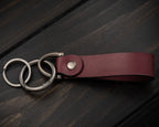 Portachiavi Personalizzato in Vera Pelle Borgogna