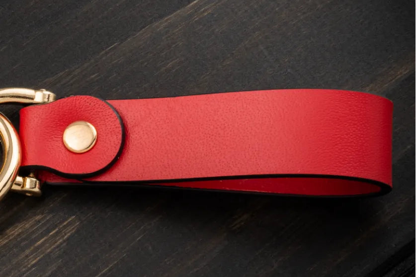 Portachiavi Personalizzato in Vera Pelle Rosso