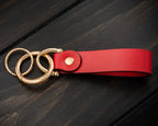 Portachiavi Personalizzato in Vera Pelle Rosso