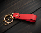Portachiavi Personalizzato in Vera Pelle Rosso