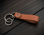 Portachiavi Personalizzato in Vera Pelle Marrone Legno