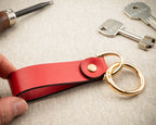 Portachiavi Personalizzato in Vera Pelle Rosso
