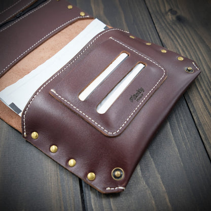 Astuccio porta tabacco in pelle personalizzabile marrone - mod. Metal - Munkiy Italy - Astuccio per tabacco