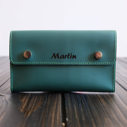 Astuccio porta tabacco in pelle personalizzabile verde - Munkiy Italy - Astuccio per tabacco