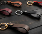 Portachiavi Personalizzato in Vera Pelle Marrone Legno - Munkiy Italy - Portachiavi in vera pelle