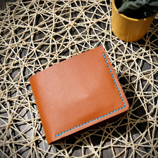 Portafoglio bifold in pelle 100% cucito a mano - Munkiy Italy - Portafogli fatto a mano