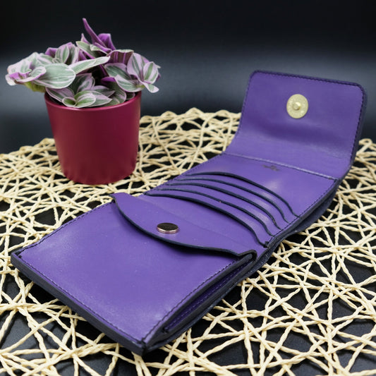 Portafoglio trifold con portamonete compatto (Porpora) - Munkiy Italy - Portafogli